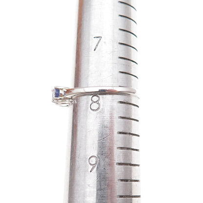 Chuck Clemency 925 Sterling Silver Gold Plated Real Tanzanite Band Ring Size 8