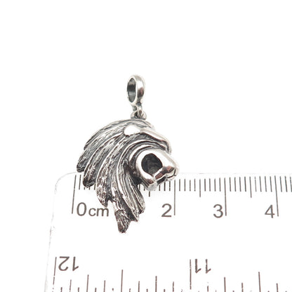 Maramenos & Pateras 925 Sterling Silver Vintage Lion Oxidized Charm Pendant