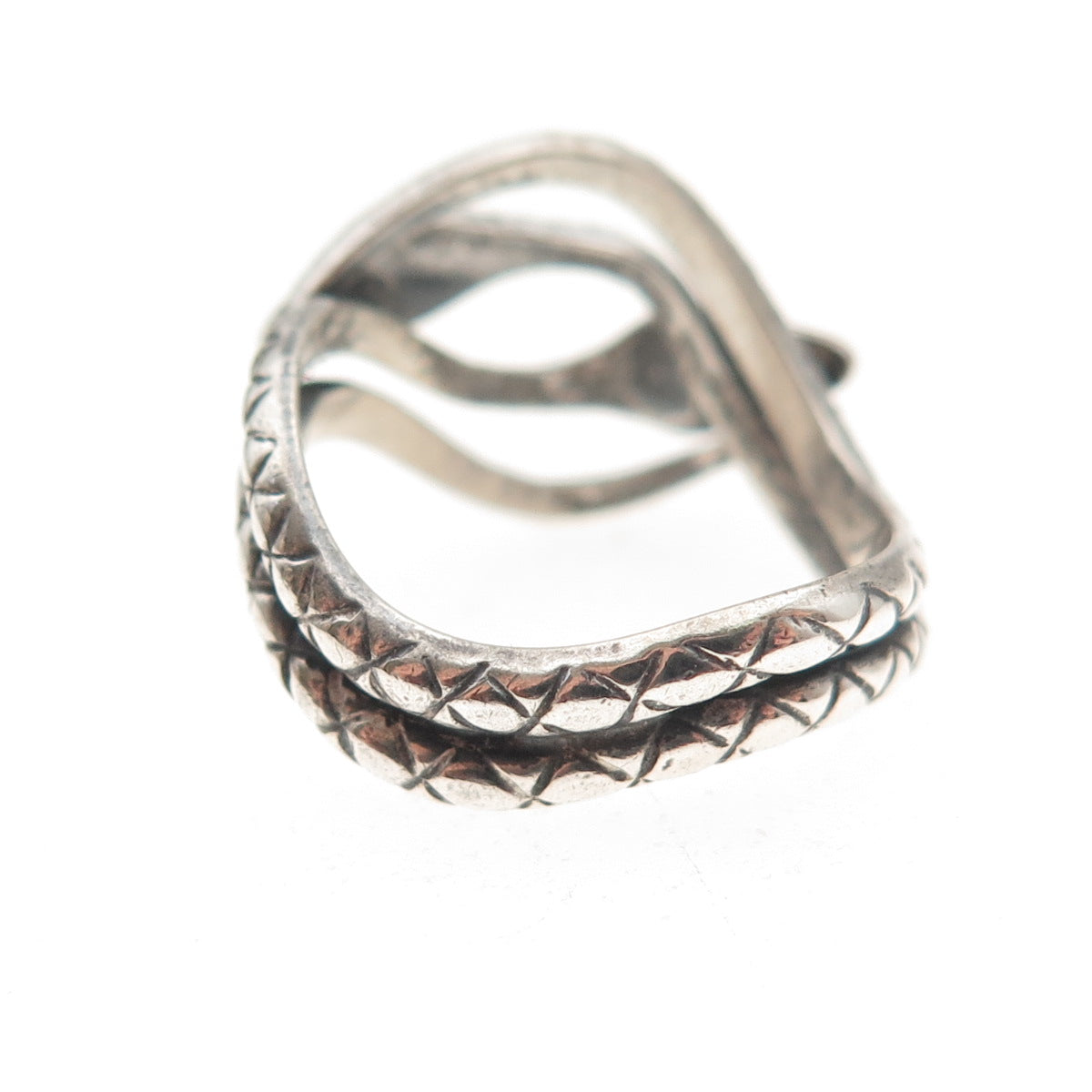 Beau 925 Sterling Silver Vintage Snake Oxidized Ring Size 4.75