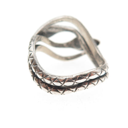Beau 925 Sterling Silver Vintage Snake Oxidized Ring Size 4.75