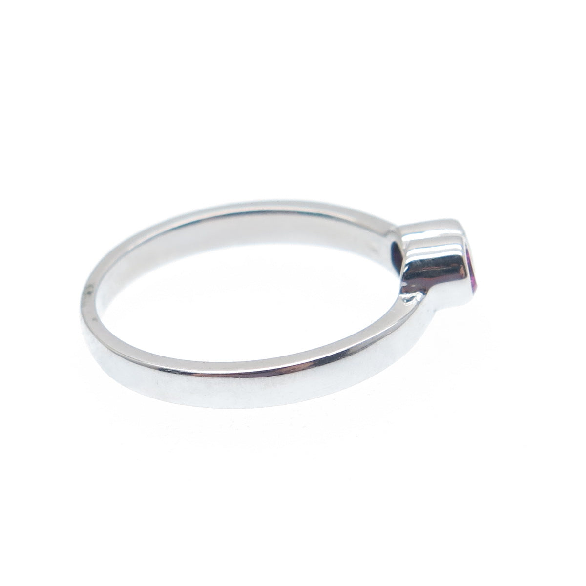 925 Sterling Silver Lab-Created Round-Cut Ruby Couple Ring Size 6