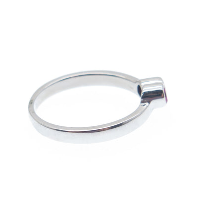 925 Sterling Silver Lab-Created Round-Cut Ruby Couple Ring Size 6