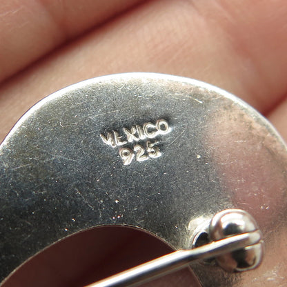 925 Sterling Silver Vintage Mexico Open Heart Pin Brooch