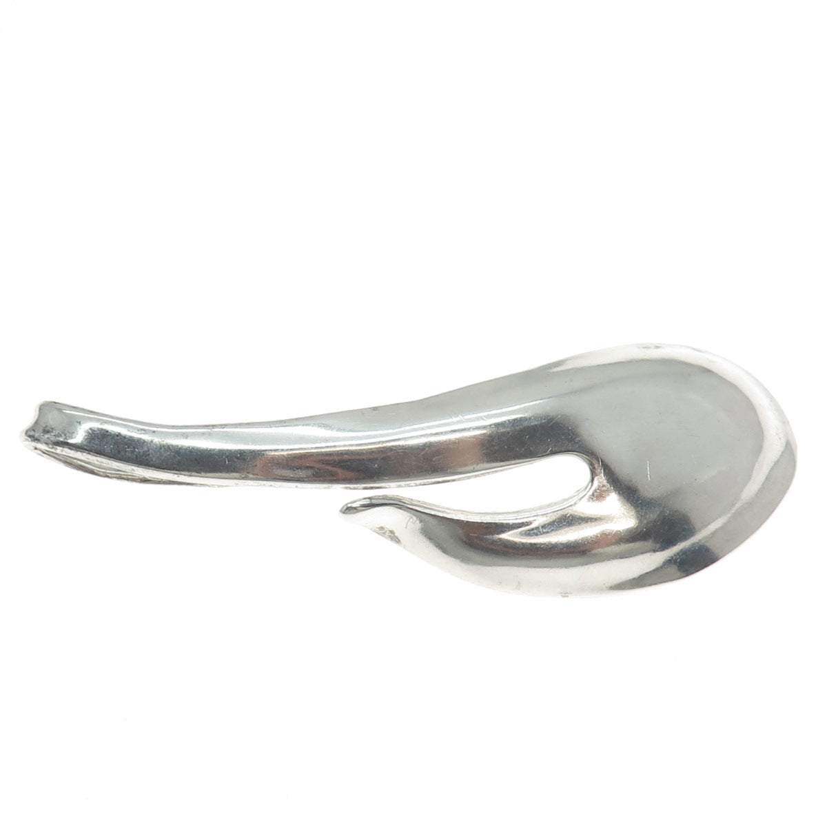 925 Sterling Silver Vintage Modernist Large Pin Brooch