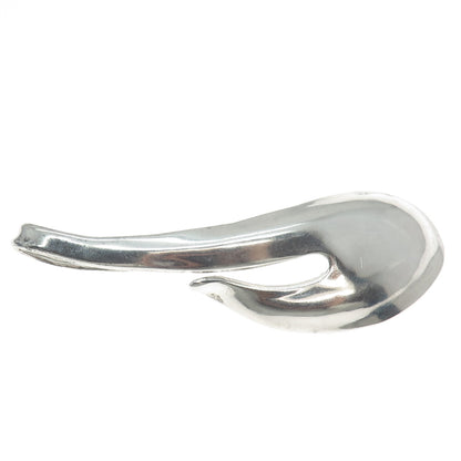 925 Sterling Silver Vintage Modernist Large Pin Brooch