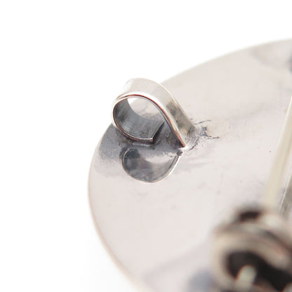 925 Sterling Silver Vintage Mexico Shield Oxidized Pin Brooch / Pendant