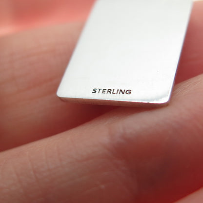 925 Sterling Silver Red Enamel Pretty Awesome, As Is Minimalist Charm Pendant