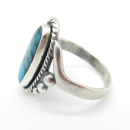 BELL TRADING POST 925 Sterling Silver Vintage Bisbee Turquoise Ring Size 7.5