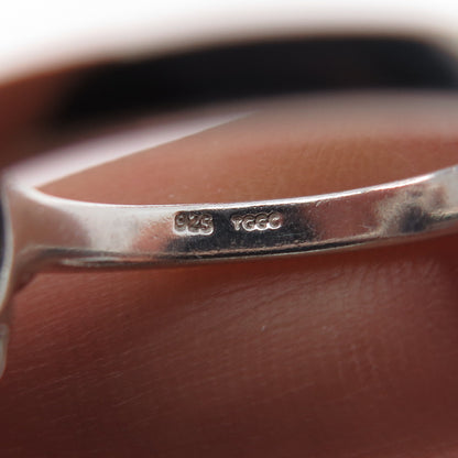 TGGC 925 Sterling Silver Real Sapphire & White Topaz Ring Size 7