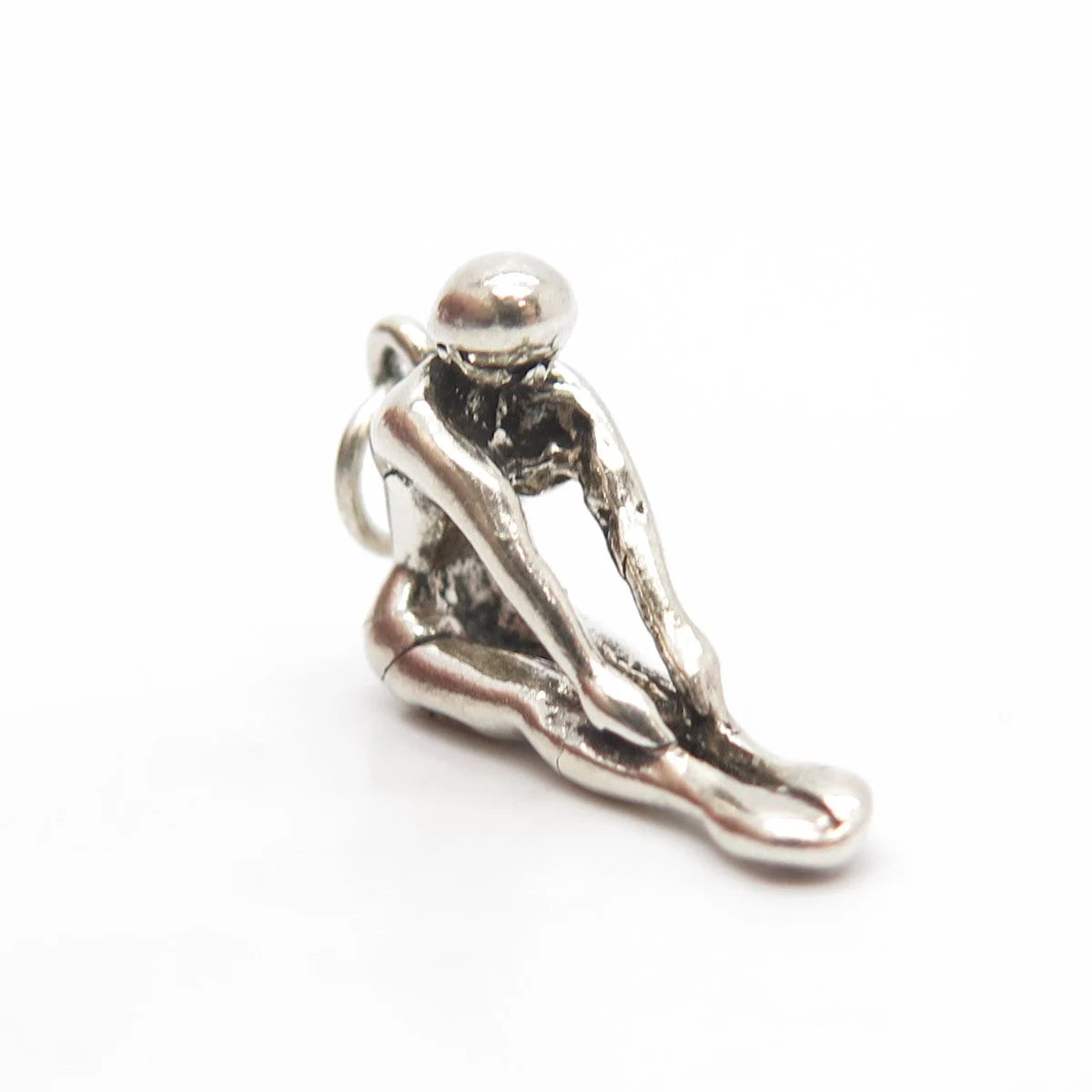 925 Sterling Silver Vintage Gymnast / Athlete Girl Charm Pendant