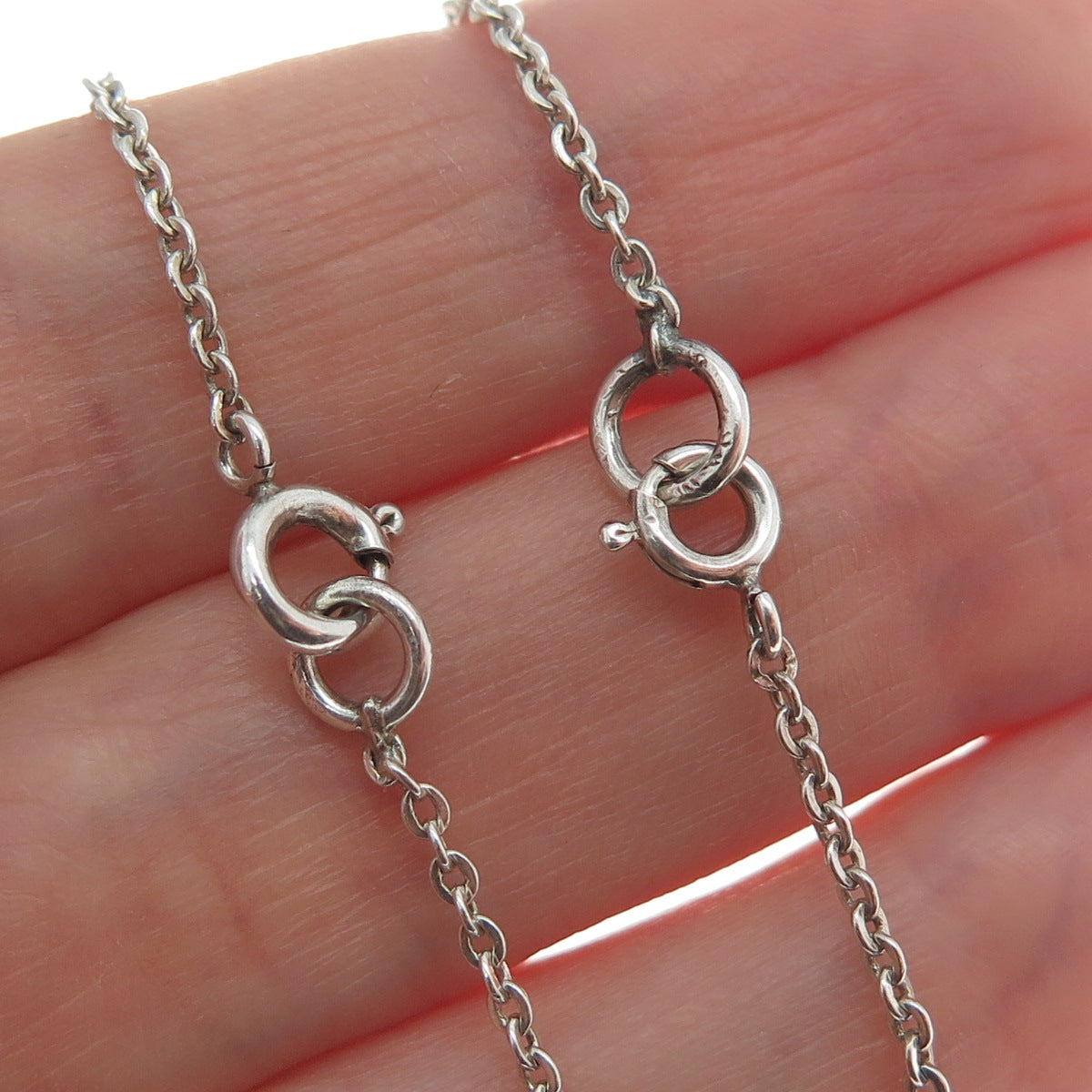 DENING-LEIPZIG 900 Silver Vintage Smoky Quartz Modernist Chain Necklace 16-18"