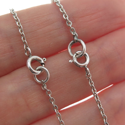 DENING-LEIPZIG 900 Silver Vintage Smoky Quartz Modernist Chain Necklace 16-18"