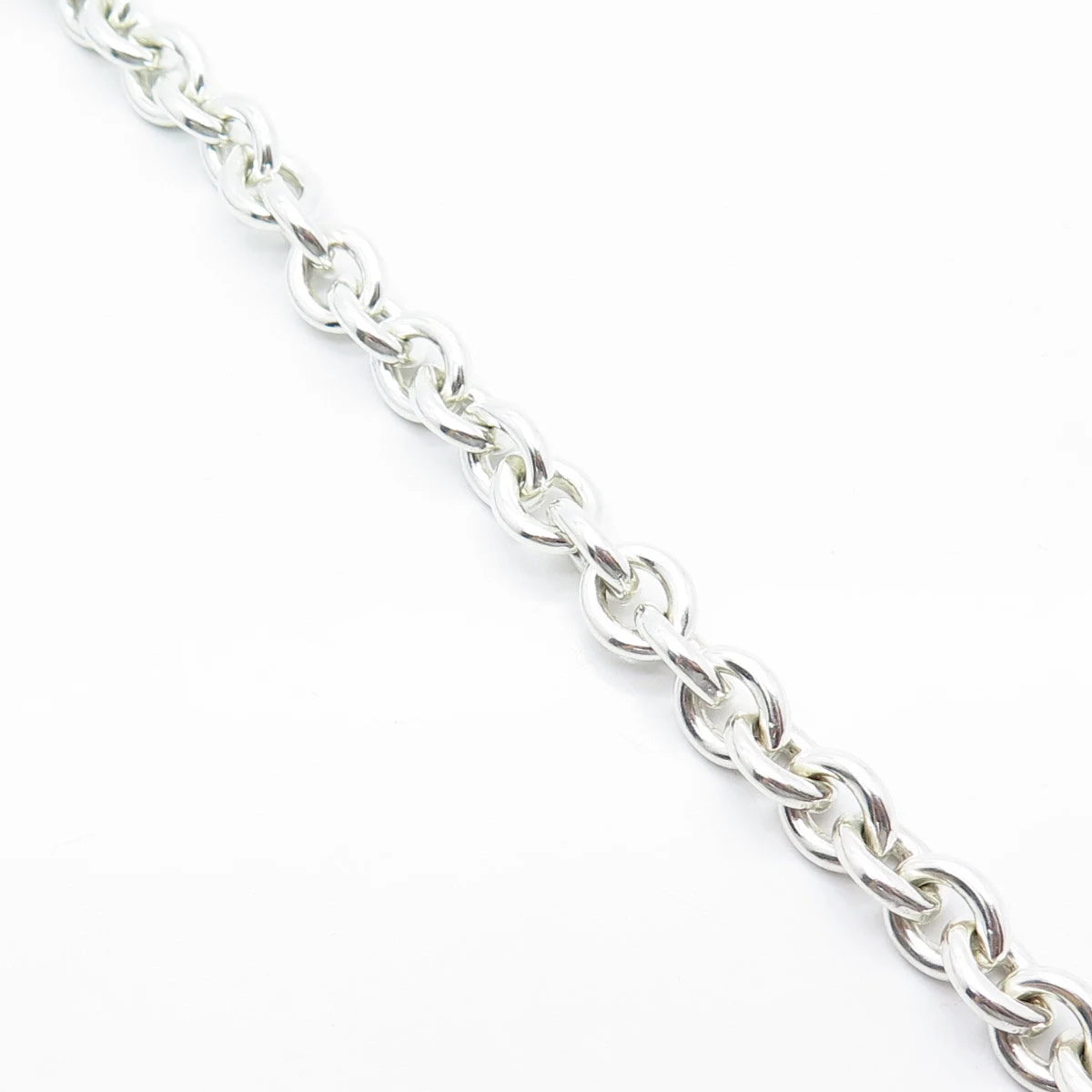 925 Sterling Silver Vintage Rolo Link Bracelet 6.75"