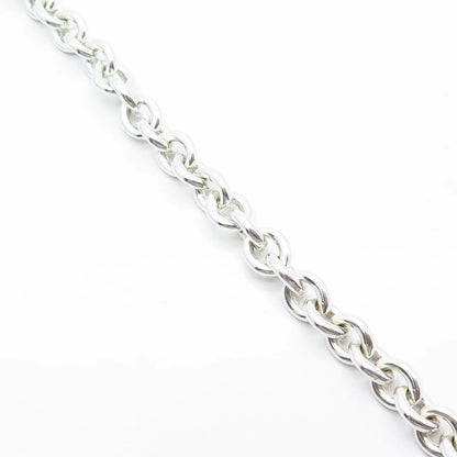 925 Sterling Silver Vintage Rolo Link Bracelet 6.75"