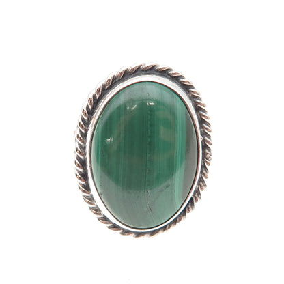 Gilo & Grace Nakai Navajo Old Pawn 925 Sterling Vintage Malachite Ring Size 8