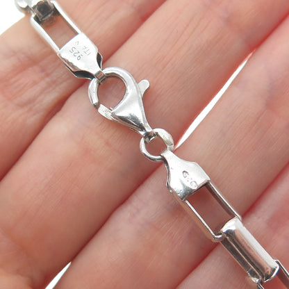 925 Sterling Silver Vintage Italy Open Box Chain Necklace 18"