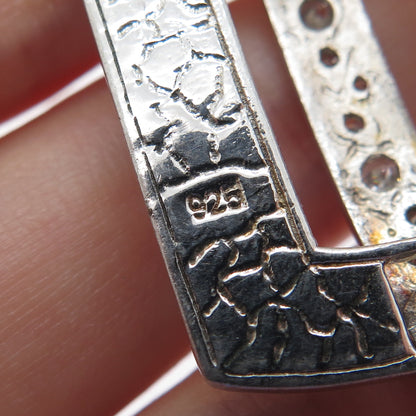925 Sterling Silver Enamel & Round-Cut C Z Slide Pendant