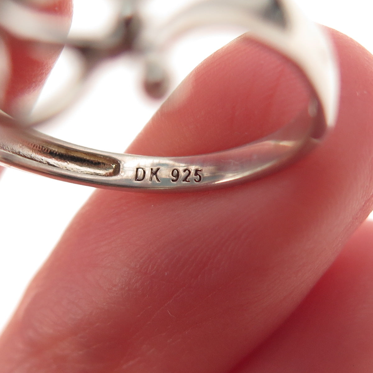 925 Sterling Silver Real Sleeping Beauty Turquoise Floral Cross Ring Size 8
