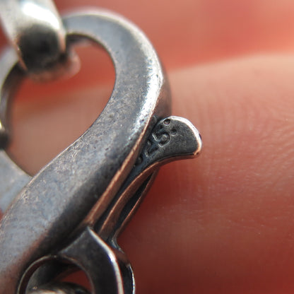 925 Sterling Silver Vintage Cable Link Oxidized Bracelet 7"