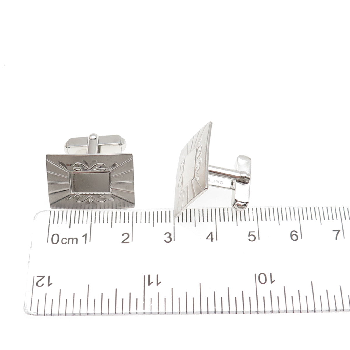 ANSON 925 Sterling Silver Vintage Engraved Cufflinks