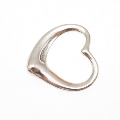 Tiffany & Co. Elsa Peretti Sterling Silver Vintage 30mm Open Heart Charm Pendant