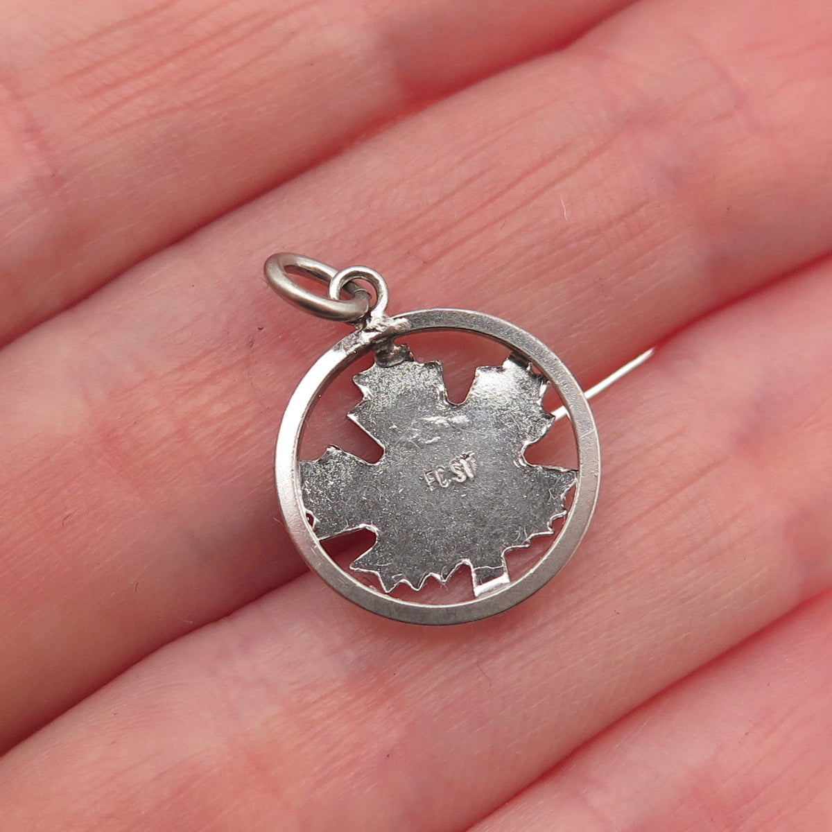 925 Sterling Silver Vintage Maple Leaf Mini Charm Pendant