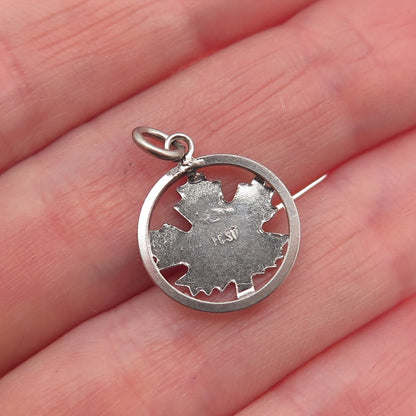 925 Sterling Silver Vintage Maple Leaf Mini Charm Pendant