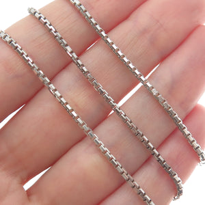 925 Sterling Silver Vintage Box Chain Necklace 16"