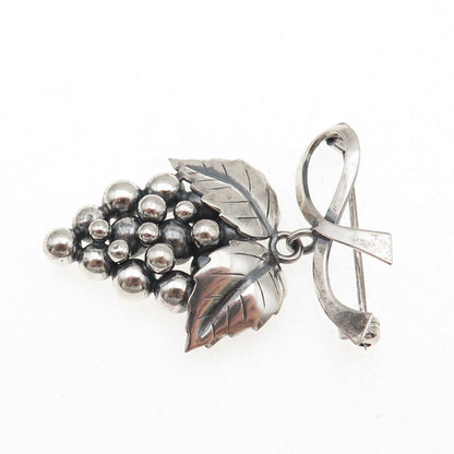 John Lauritzen 925 Sterling Silver Antique Art Deco Denmark Grape Pin Brooch