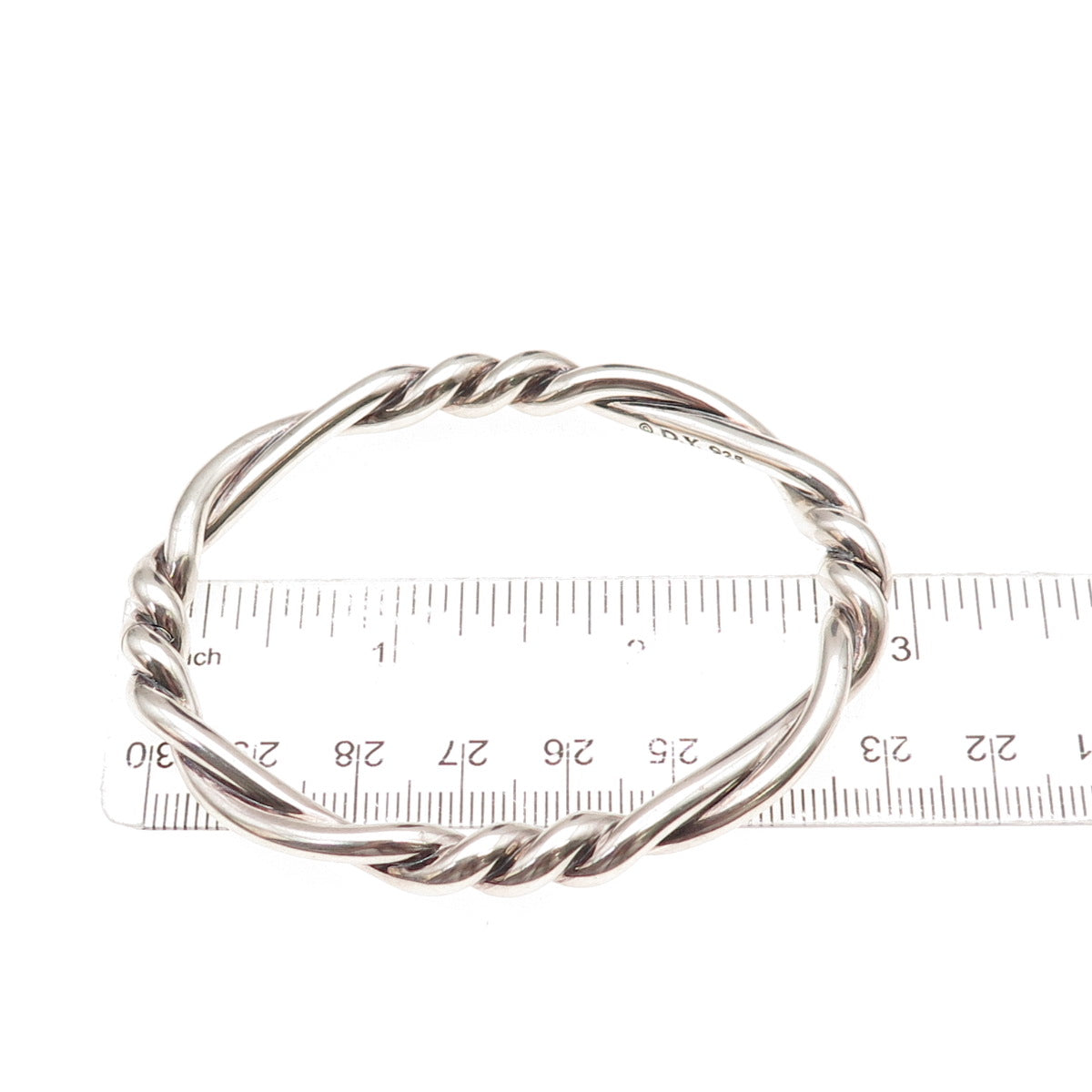 David Yurman 925 Sterling Silver Vintage Continuance Center Twist Bracelet 6.75"