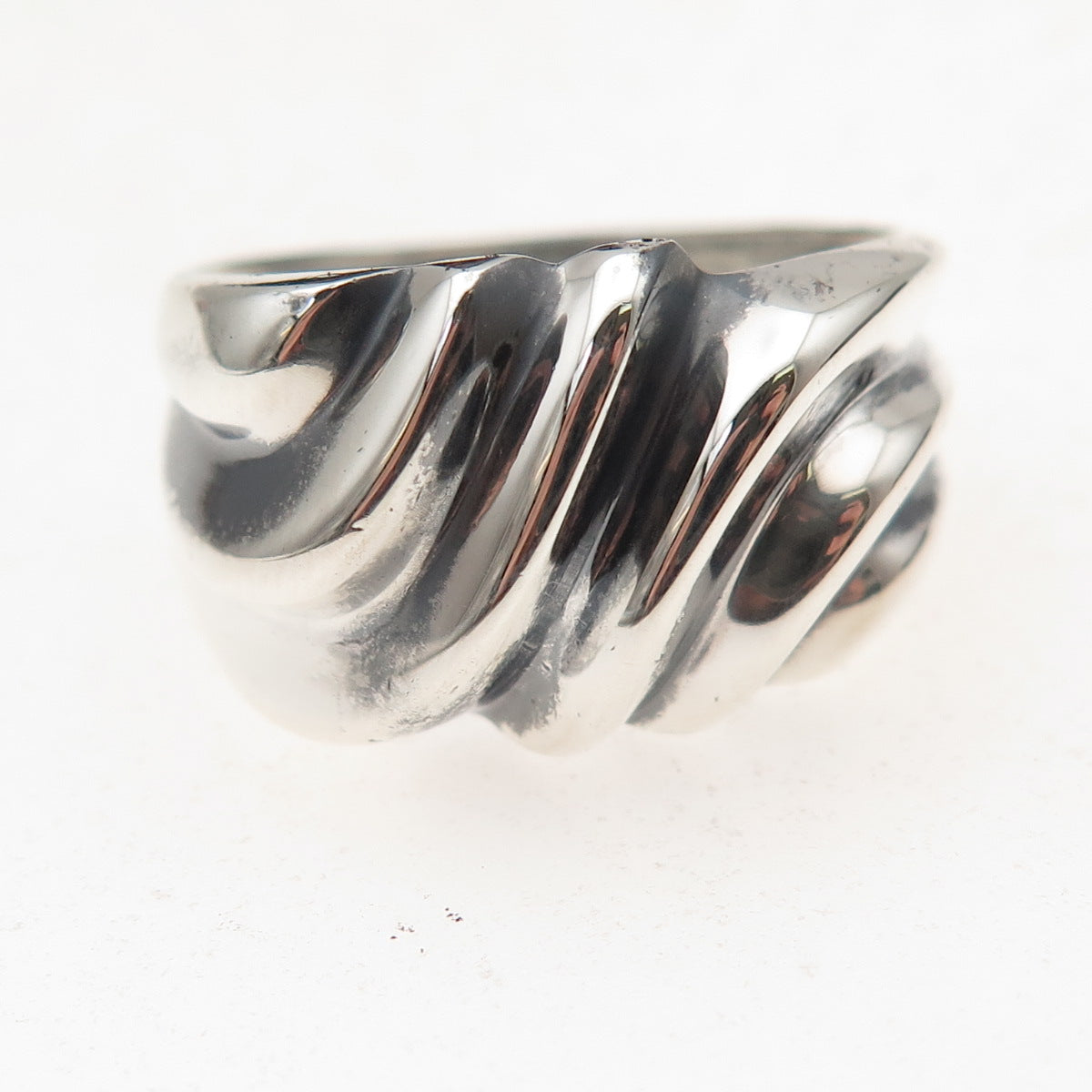 Chapal Zenray 925 Sterling Silver Vintage Modernist Oxidized Ring Size 10