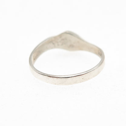 925 Sterling Silver Vintage Mexico Modernist Oxidized Ring Size 5.5
