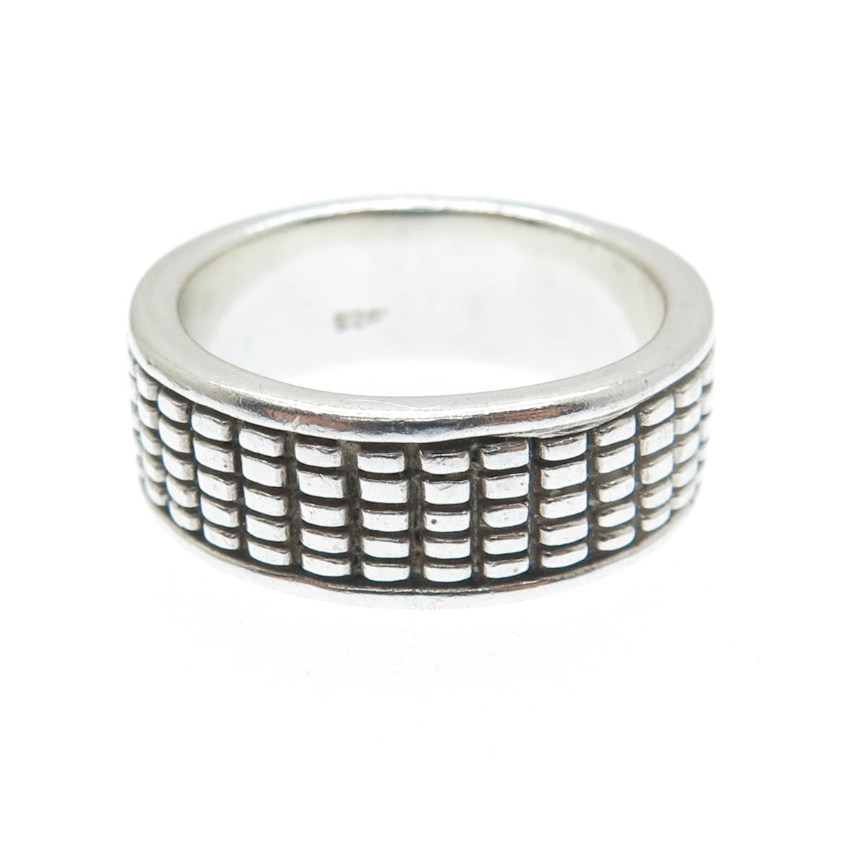 925 Sterling Silver Vintage Oxidized Band Ring Size 7