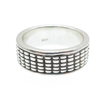 925 Sterling Silver Vintage Oxidized Band Ring Size 7