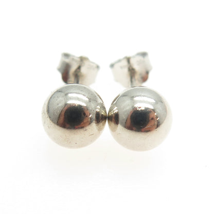 925 Sterling Silver Vintage Ball Beads Stud Earrings