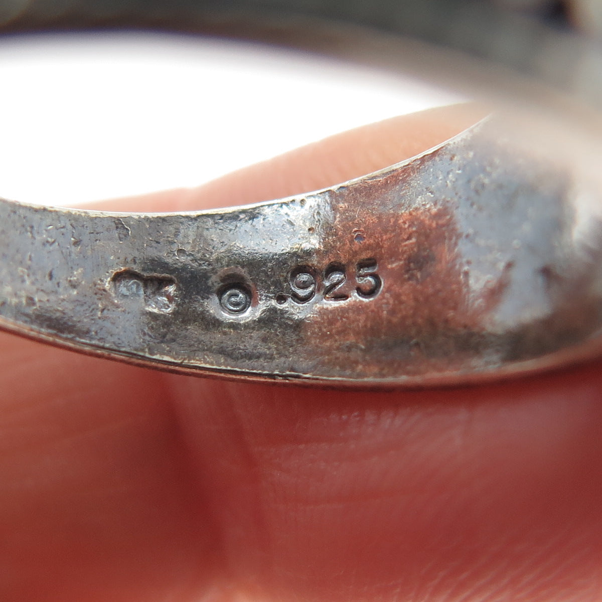 KEN CRAFTS 925 Sterling Silver Vintage Flower Blossom Oxidized Ring Size 9.25