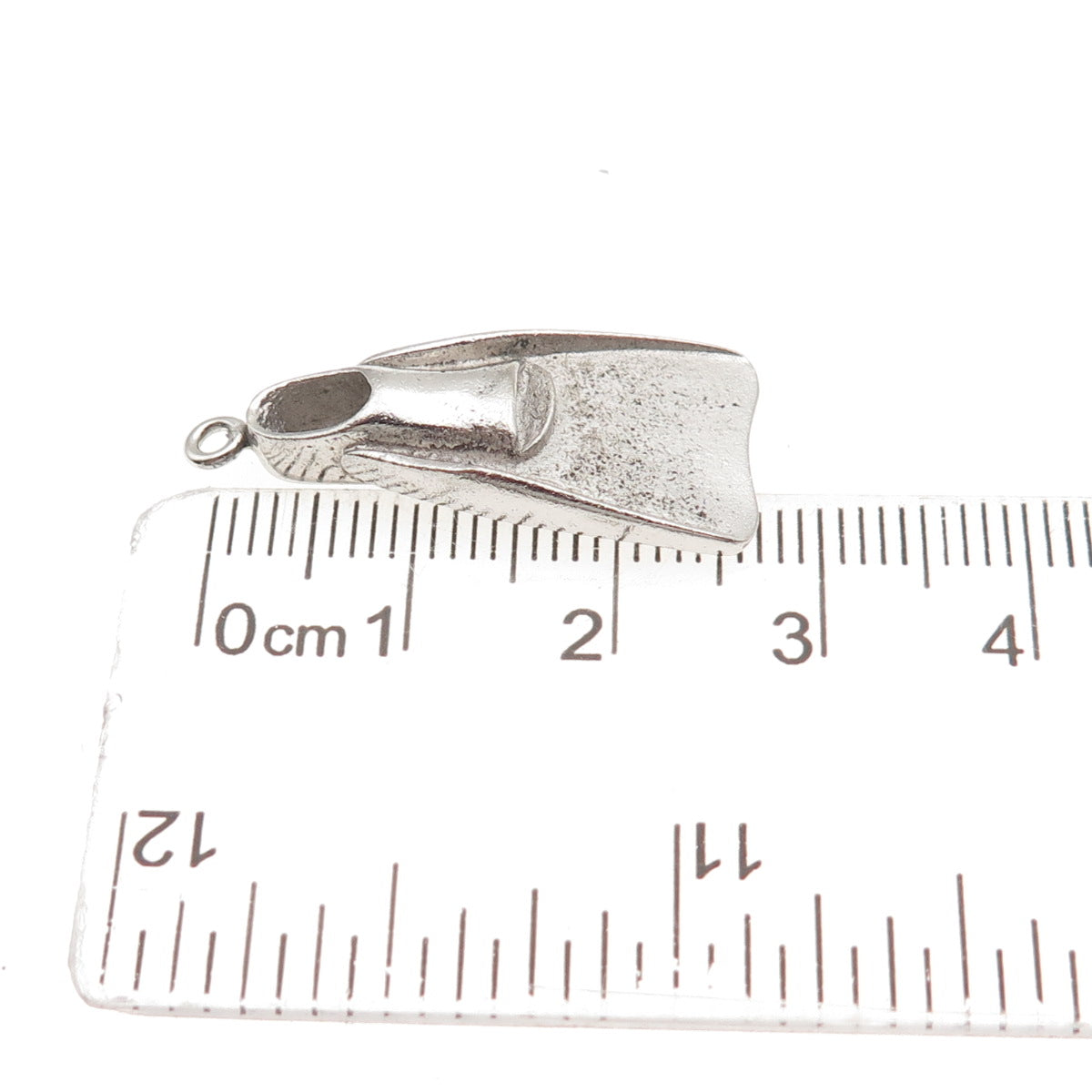 925 Sterling Silver Vintage HLP Scuba Diving Fin Oxidized Charm Pendant