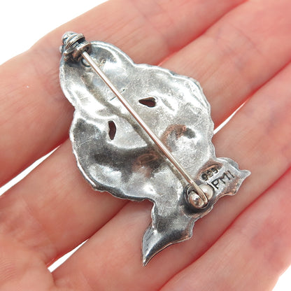 PRECIOUS MOMENTS 925 Sterling Silver Vintage Flower Girl Modernist Pin Brooch