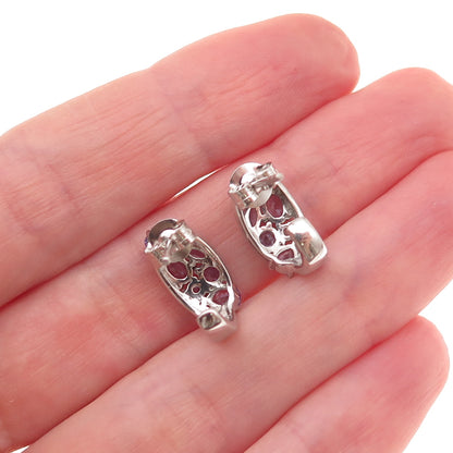 Chuck Clemency 925 Sterling Silver Real Tanzanite Cluster Claw Earrings