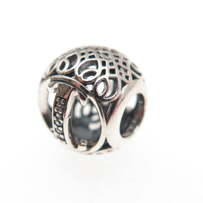 Pandora 925 Sterling Silver C Z Letter I Initial Slide Bead Charm