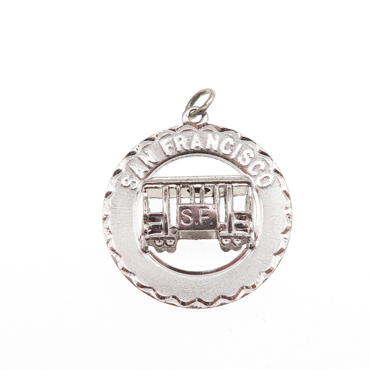 Crea 925 Sterling Silver Vintage San Francisco Cable Car Charm Pendant