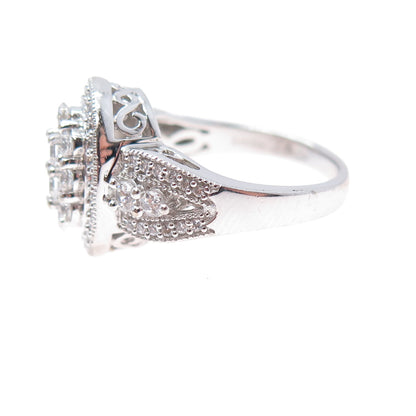 IMENA 925 Sterling Silver Round-Cut C Z Ring Size 7