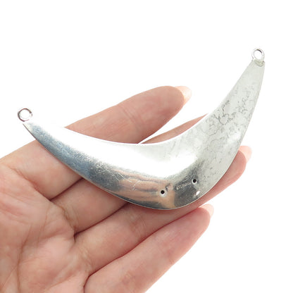 925 Sterling Silver Vintage Modernist Centerpiece Hollow Pendant