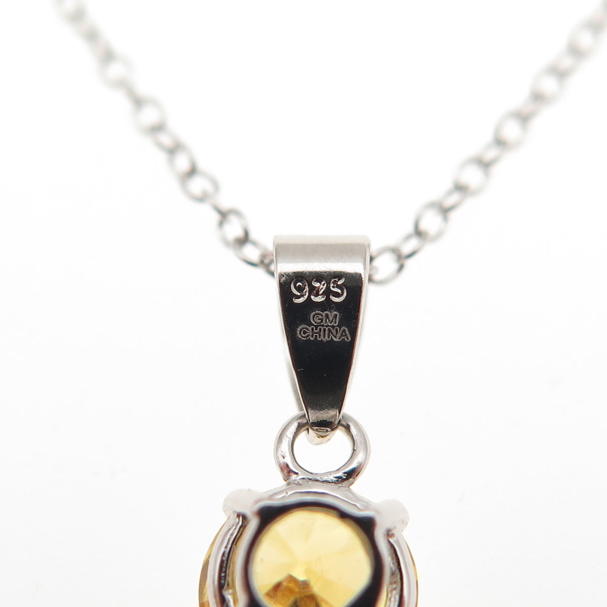 925 Sterling Silver Round-Cut Canary C Z Cable Chain Necklace 16-18"