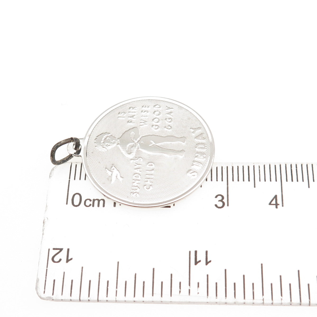 JAY POSON 925 Sterling Silver Vintage Sunday's Child Charm Pendant