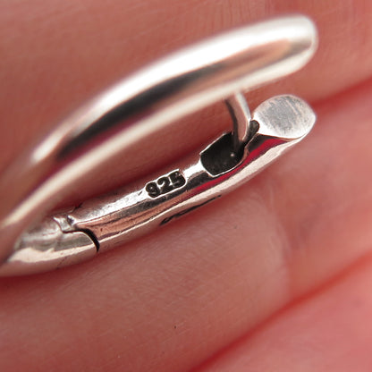 925 Sterling Silver Vintage Modernist Hoop Earrings