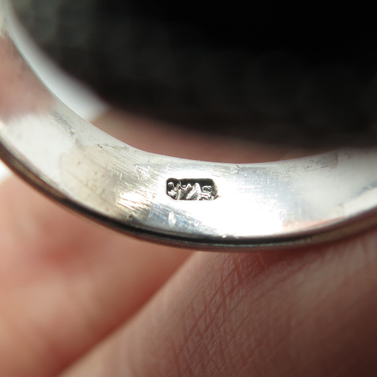 925 Sterling Silver Vintage Skull & Snake Oxidized Biker Ring Size 6.75