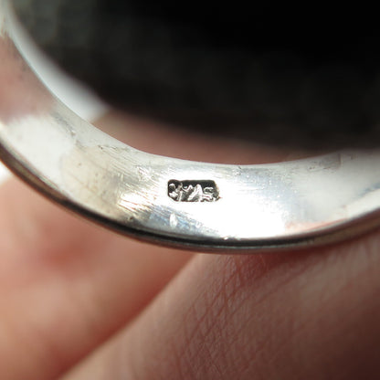 925 Sterling Silver Vintage Skull & Snake Oxidized Biker Ring Size 6.75