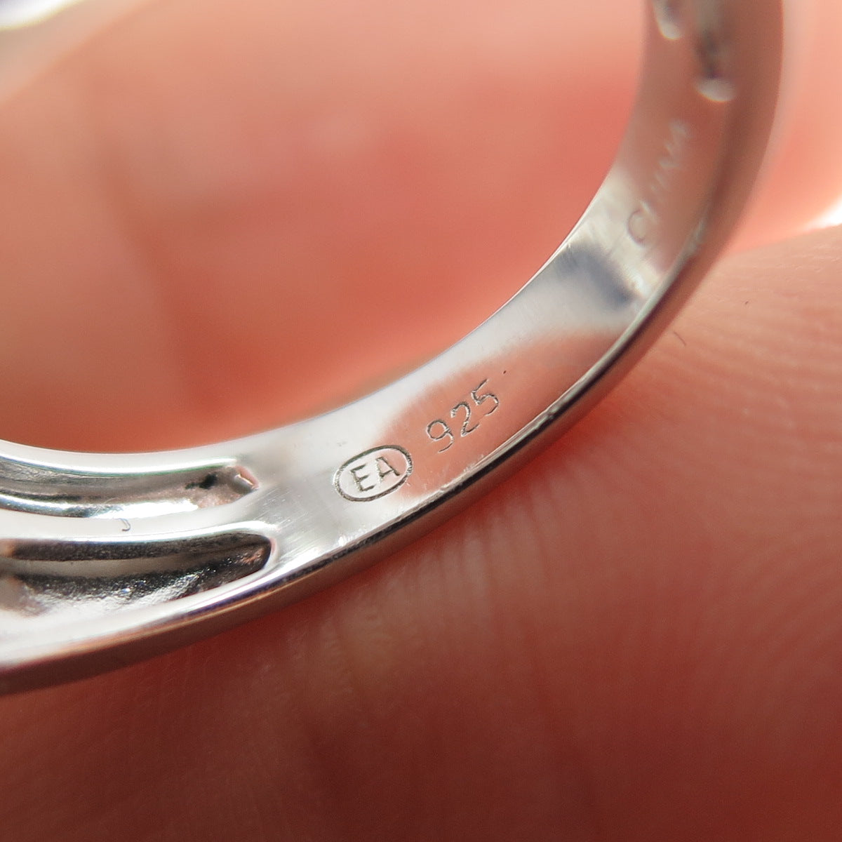 925 Sterling Silver 2-Tone Real Round-Cut Diamond Modernist Wavy Ring Size 8