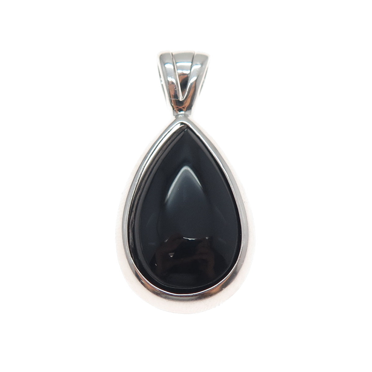 925 Sterling Silver Vintage Real Black Onyx Interchangeable Charm Pendant